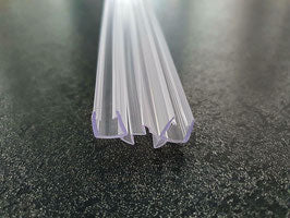 Verbindungsdichtung aufsteckbar Glas-Glas mit langer Lippe – Für 6 oder 8 mm Glas – Art.Nr. 006A