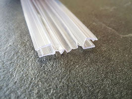 Verbindungsdichtung aufsteckbar Glas-Glas mit langer Lippe – Für 6 oder 8 mm Glas – Art.Nr. 006A