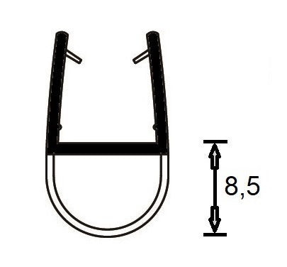 Polycarbonat-Streifdichtung (Ballondichtung) hochtransparent – Für 6 oder 8 mm Glas – Art.Nr. S007