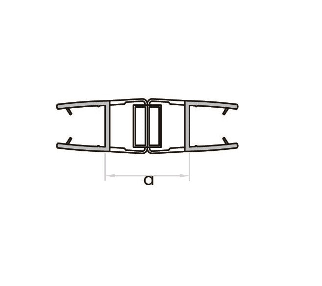 Magnetdichtungspaar 180° mit Magnetstreifen – Für 6 oder 8 mm Glas – Art.Nr. 2x008BW