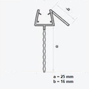 Universaldichtung mit anpassbarer 25 mm Lippe im 5 mm Raster – Für 6 oder 8 mm Glas – Art.Nr. 009B3