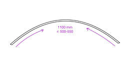 Gebogene Dusch-Türdichtung für Viertelkreisduschen – Für 6 oder 8 mm Glas – Art.Nr. 009A2.550