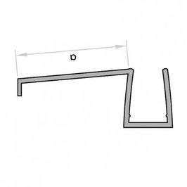 Schiebetürdichtung mit 22 mm Dächlein – Für 6 oder 8 mm Glas, Lücken 2-5 mm – Art.Nr. 009D1