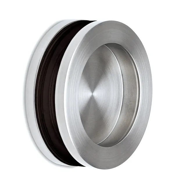 Griffmuschel aus Edelstahl für Glastüren, Ø 60 mm / 38 mm, mit Bohrung, verschraubt