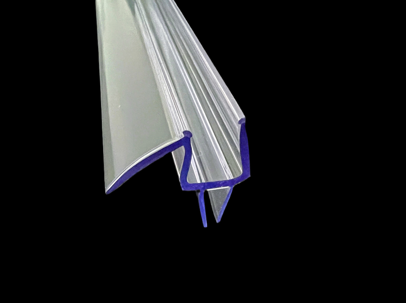 Polycarbonat-Duschdichtung mit doppelter Dichtlippe und Wasserabweiser – Für 6 oder 8 mm Glas – Art.Nr. S009B1