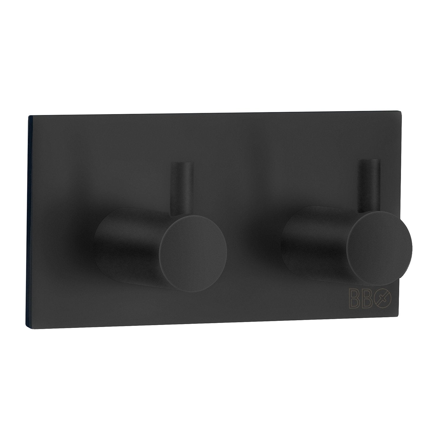 Selbstklebender Design-Doppelhaken eckig, Schwarz