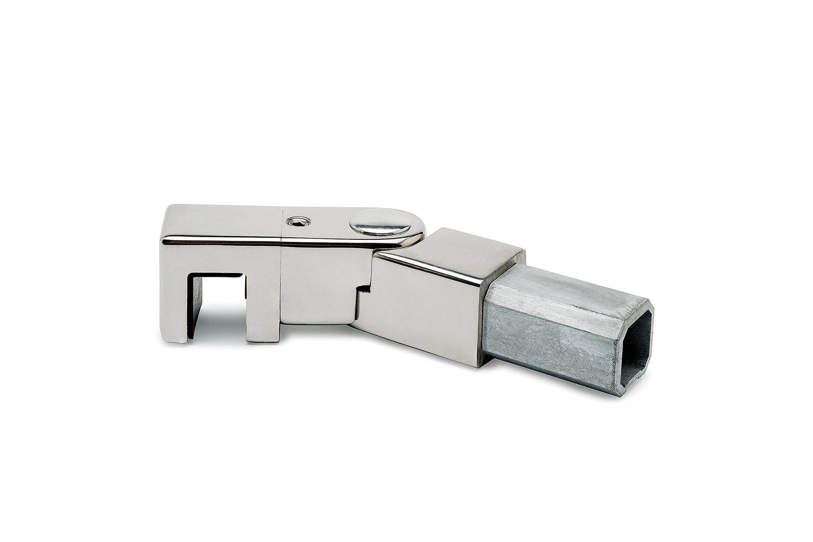 Glashalter variabel für Vierkantrohr 20 x 20 mm, Chrom