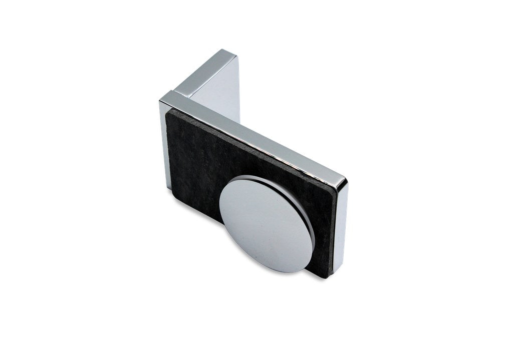 Wandwinkel Glas-Wand 90 Grad aussen fuer feststehendes Duschglas, Chrom poliert glaenzend