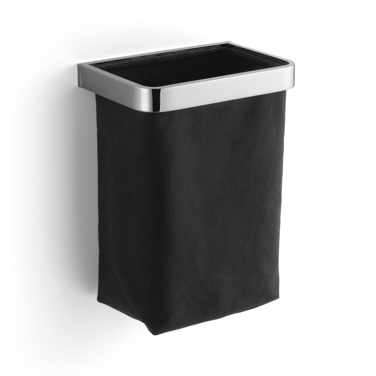 Gästehandtuchkorb mit Stoffeinsatz Schwarz, Rahmen Chrom glanz
