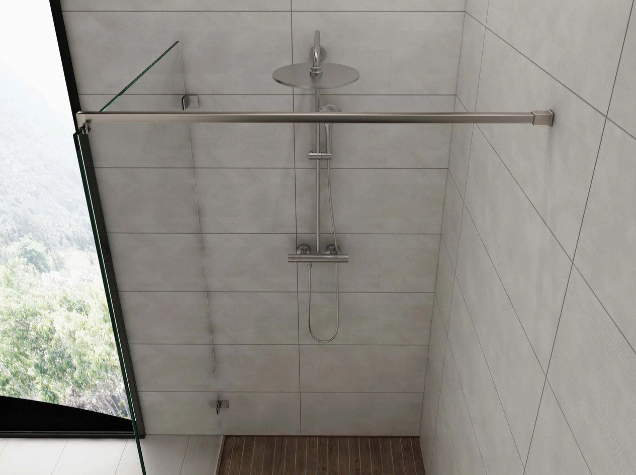 Stabistange-Set für Glasdusche, eckig, 20x20 mm, Edelstahl Art.Nr. 418020