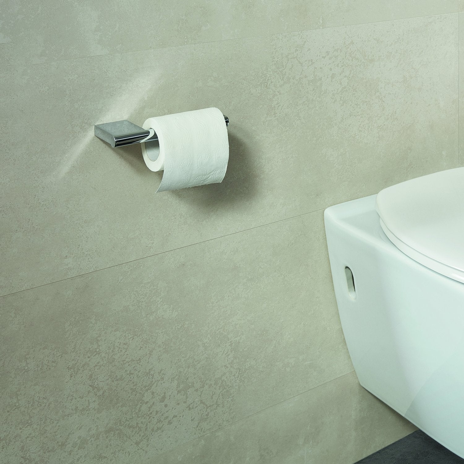 Toilettenpapierhalter, gerade, Chrom poliert, Detailansicht