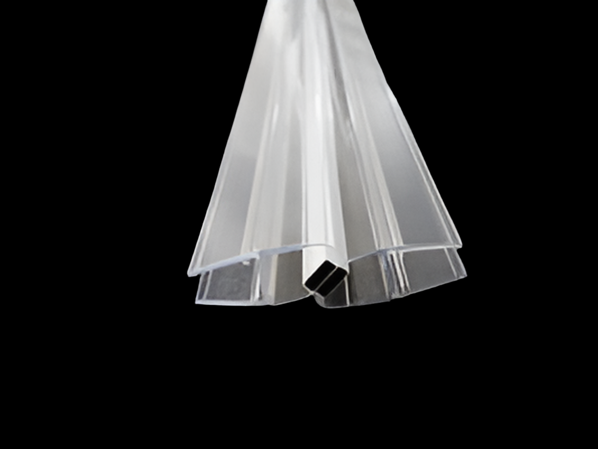 Magnetdichtungspaar 180° fluchtend mit 45° schrägem Magnetstreifen – Für 6, 8 oder 10 mm Glas – Art.Nr. 6072/6082