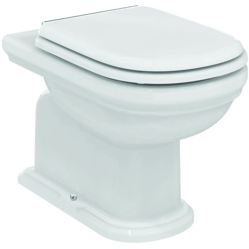 Weißer WC-Sitz Calla mit Deckel, seitliche Ansicht