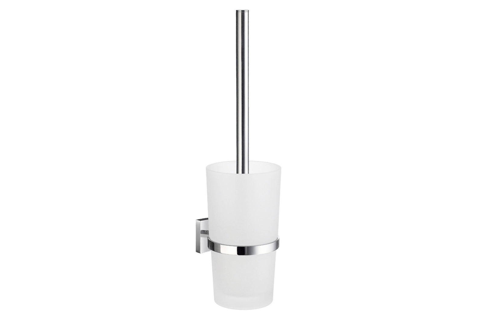 HOUSE WC-Bürste mit Mattglas-Behälter Wandmodell, Oberfläche Chrom poliert