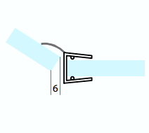 Schwarze Lippendichtung 135° für Scharnierseite der Fünfeckdusche – Für 6 oder 8 mm Glas universal – Art.Nr. 5071-B
