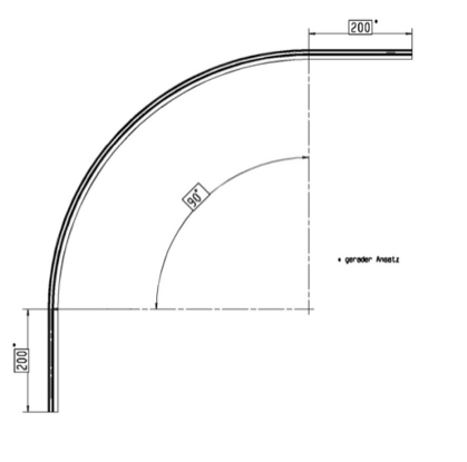 Gebogene Dusch-Türdichtung für Viertelkreis- und Halbkreisduschen – Für 6 oder 8 mm Glas – Art.Nr. 5101.550