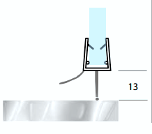 Schwarze Dusch-Türdichtung mit Schleiflippe und kurzer Abtropfleiste – Für 6 oder 8 mm Glas universal – Art.Nr. 5102-B