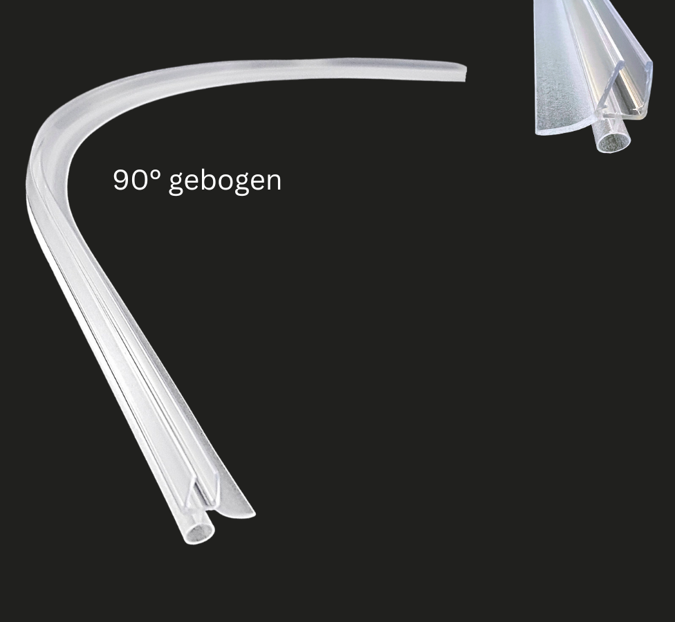 Gebogene Dusch-Türdichtung für Viertelkreis- und Halbkreisduschen – Für 6 oder 8 mm Glas – Art.Nr. 5141.550