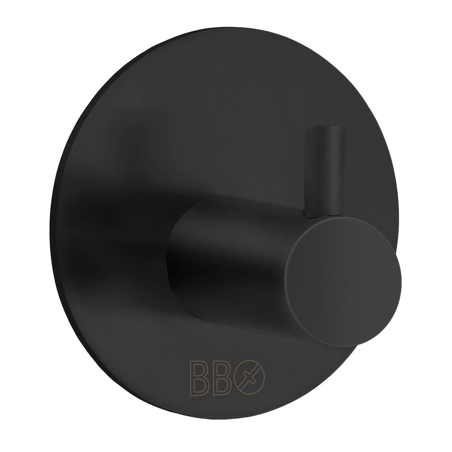 Selbstklebender Design-Einzelhaken rund, Schwarz