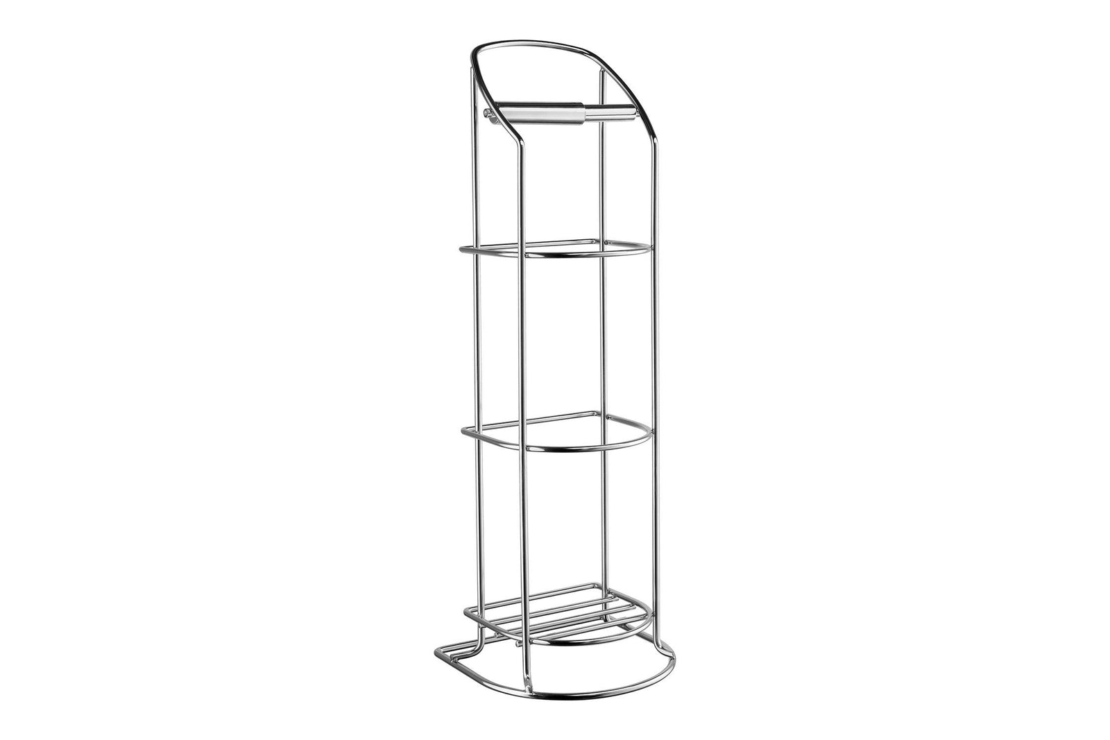 Stand-Toilettenpapierhalter mit Reservehalter, Chrom poliert