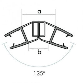 schwarze Tür-Magnetdichtung 135° (1 Paar), Art.Nr. 6052/6062-B