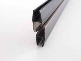 Schwarze Magnetdichtung 180° (2x 45°) – Für 6 oder 8 mm Glas universal – 1 Paar (2-tlg.) – Art.Nr. 6072-B/6082-B
