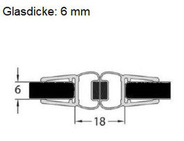 Schwarze Magnetdichtung 180° – Für 6 oder 8 mm Glas universal – 1 Paar (2-tlg.) – Art.Nr. 6092-B