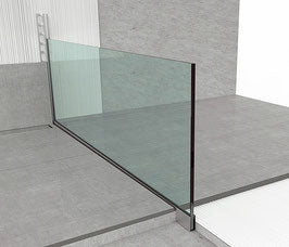 Alu-U-Winkelprofil mit Auflageschenkel für Fliesen – Für 8 oder 10 mm Glas – Typ PP-TGU1214