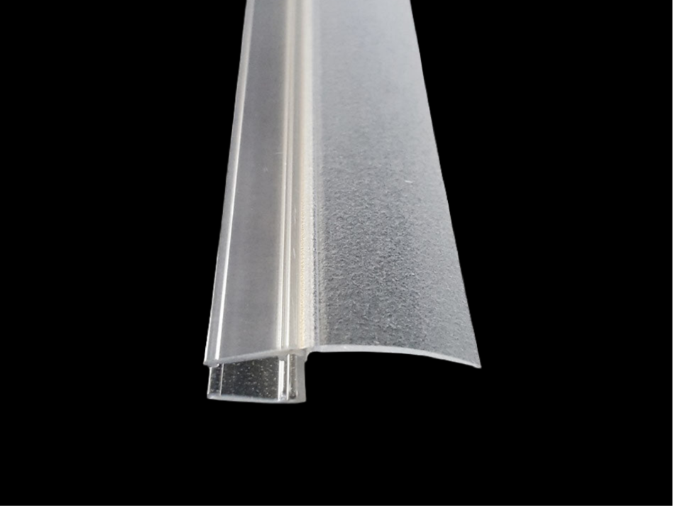 Lippendichtung 180° fluchtend mit langer Dichtfahne – Für 6 oder 8 mm Glas, Lücken 23-26 mm – Art.Nr. 5091