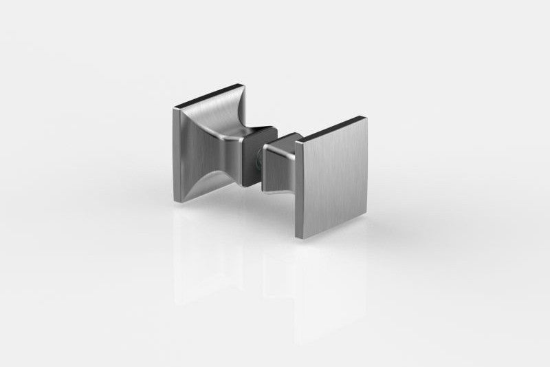 Duschgriff 8237 – eckig 40×40 mm beidseitig, 6–13,52 mm Glas, 5 PVD-Farben