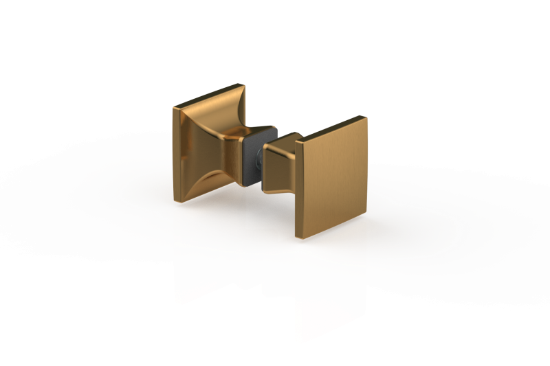 Duschgriff 8237 – eckig 40×40 mm beidseitig, 6–13,52 mm Glas, 5 PVD-Farben