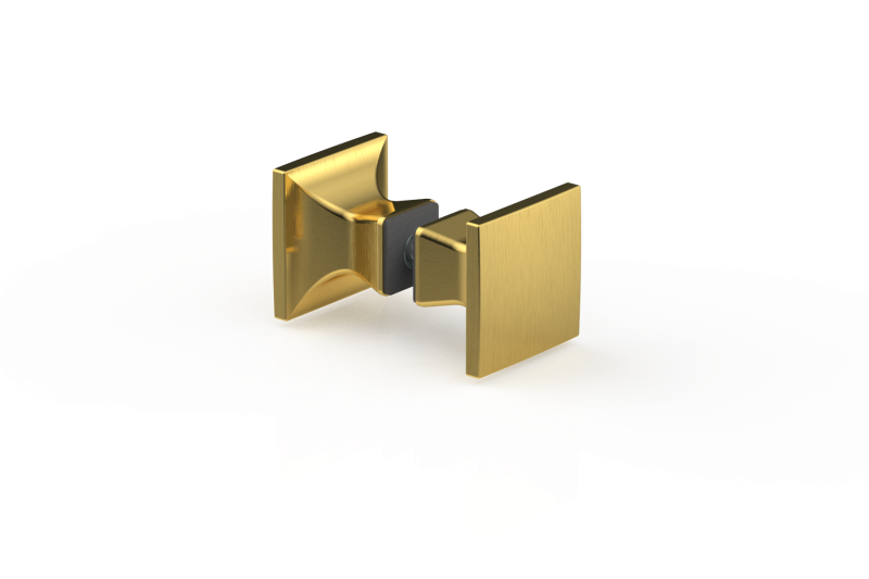 Duschgriff 8237 – eckig 40×40 mm beidseitig, 6–13,52 mm Glas, 5 PVD-Farben