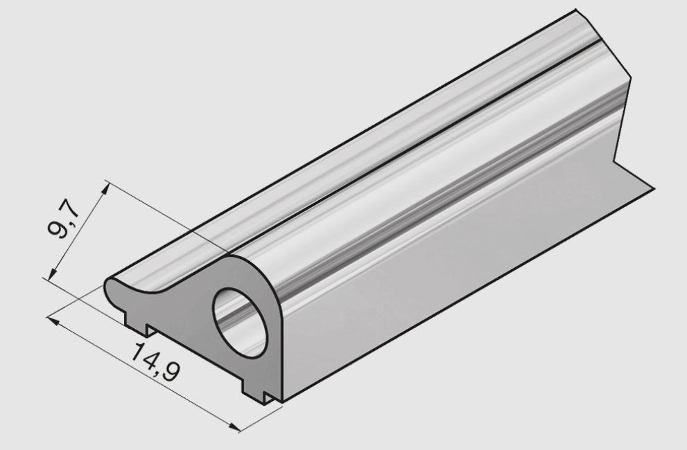 Schwallschutzprofil 8535 – Alu, 90 oder 186 cm, Chrom oder Weiß