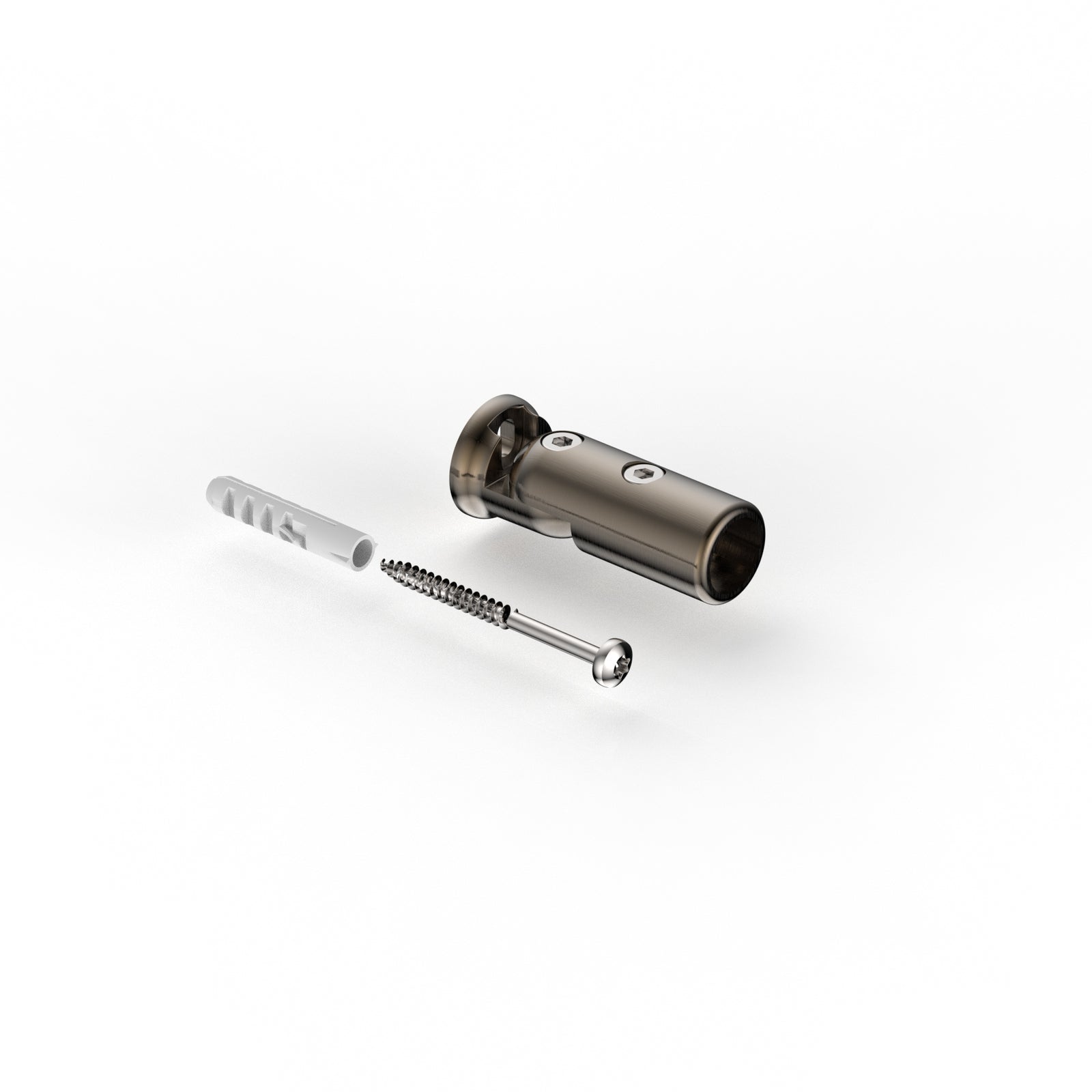 Wandhalter verstellbar für Stabistange Ø 16 mm, Graphitmetall-Optik gebürstet
