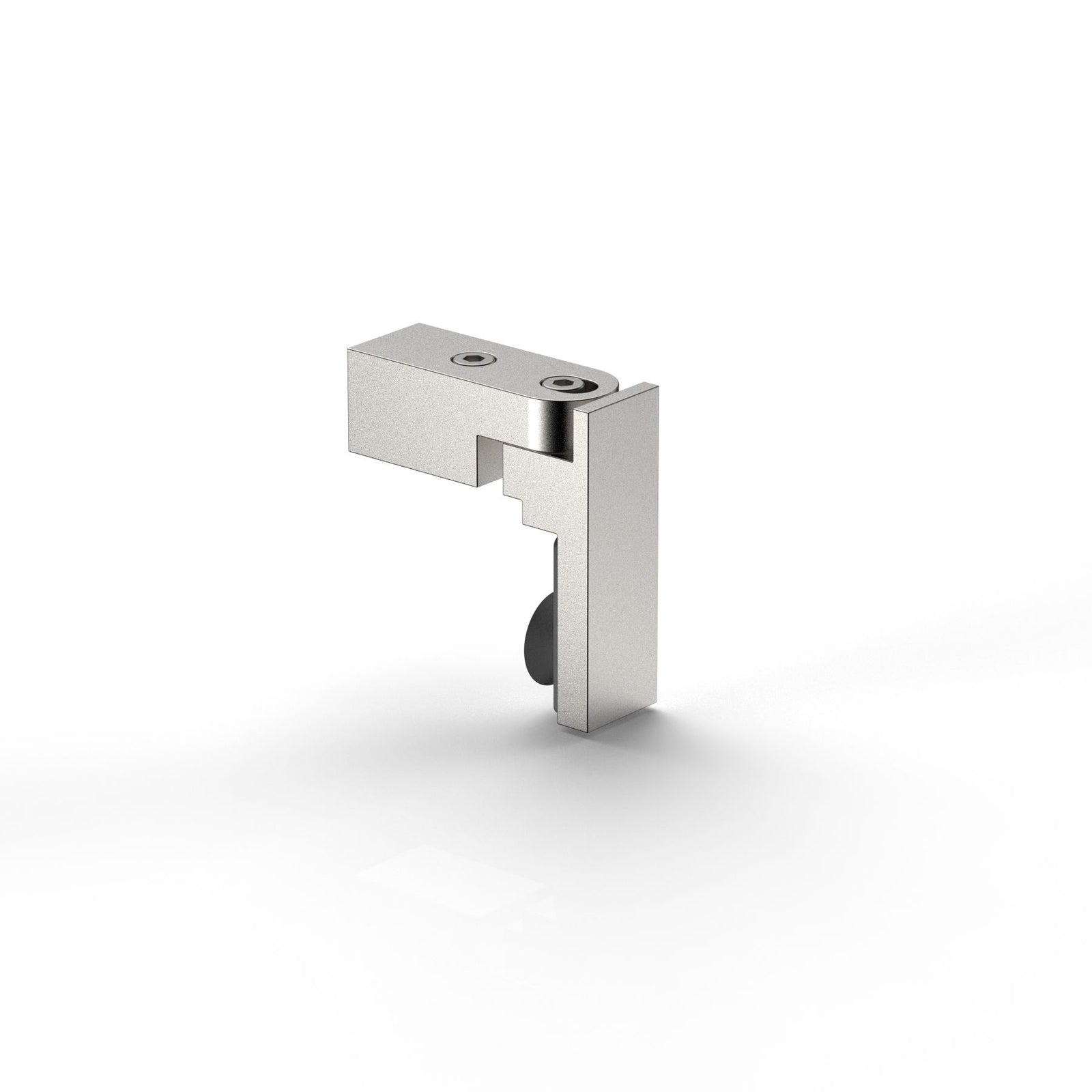 Glashalter flächenbündig für Stabistange eckig 15×15 mm, mattverchromt