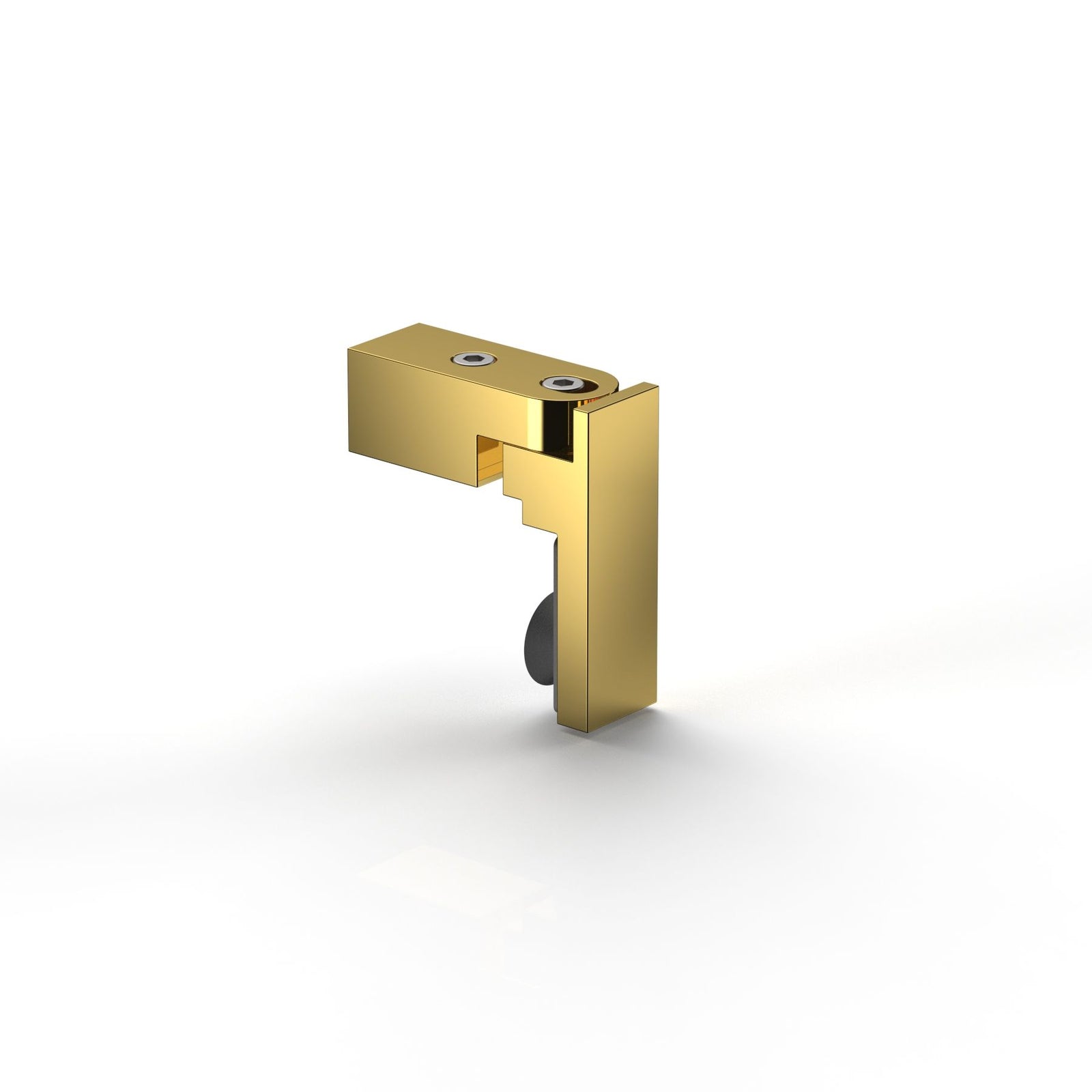 Glashalter flächenbündig für Stabistange eckig 15×15 mm, Goldoptik