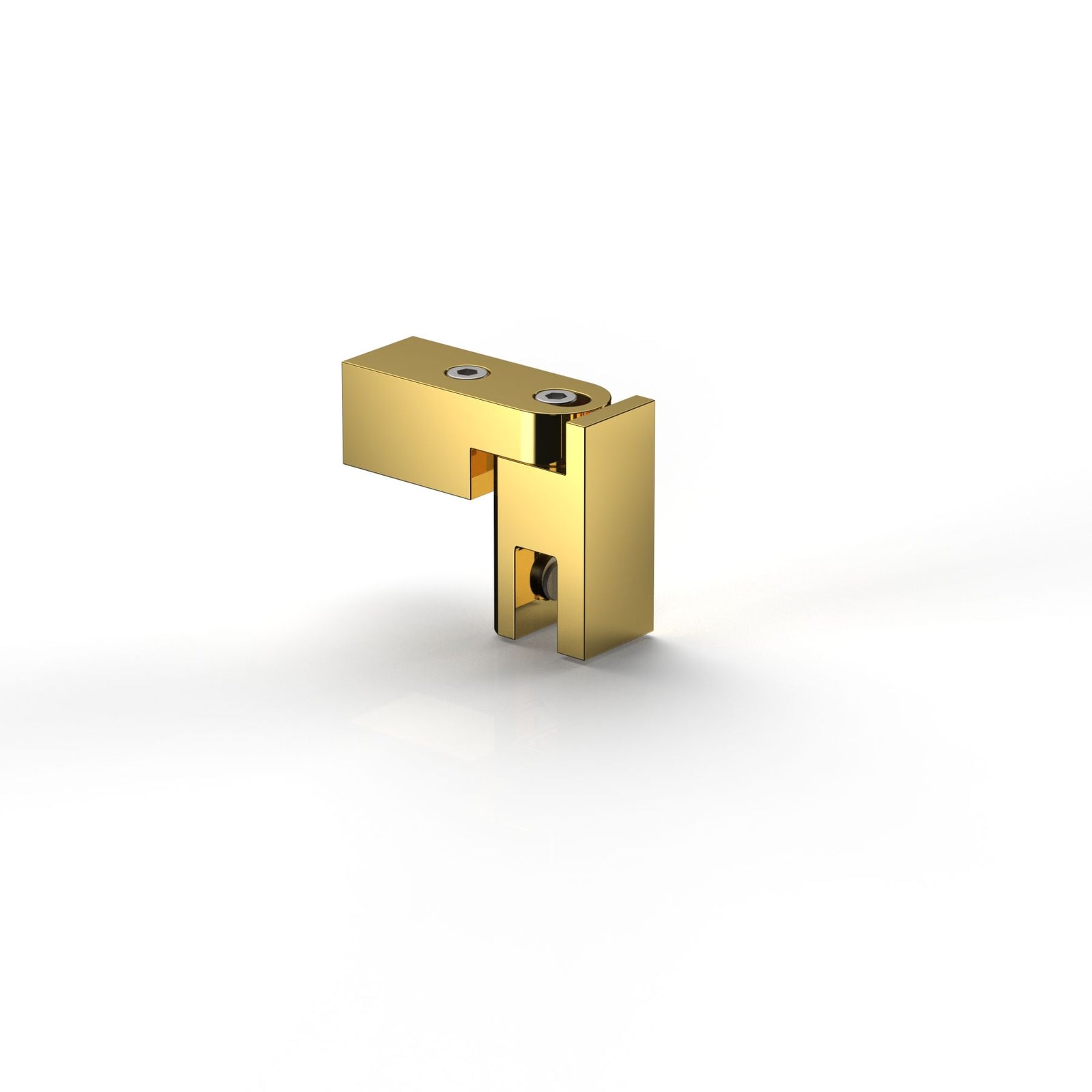 Glashalter komplett für Stabistange eckig 15×15 mm, Goldoptik