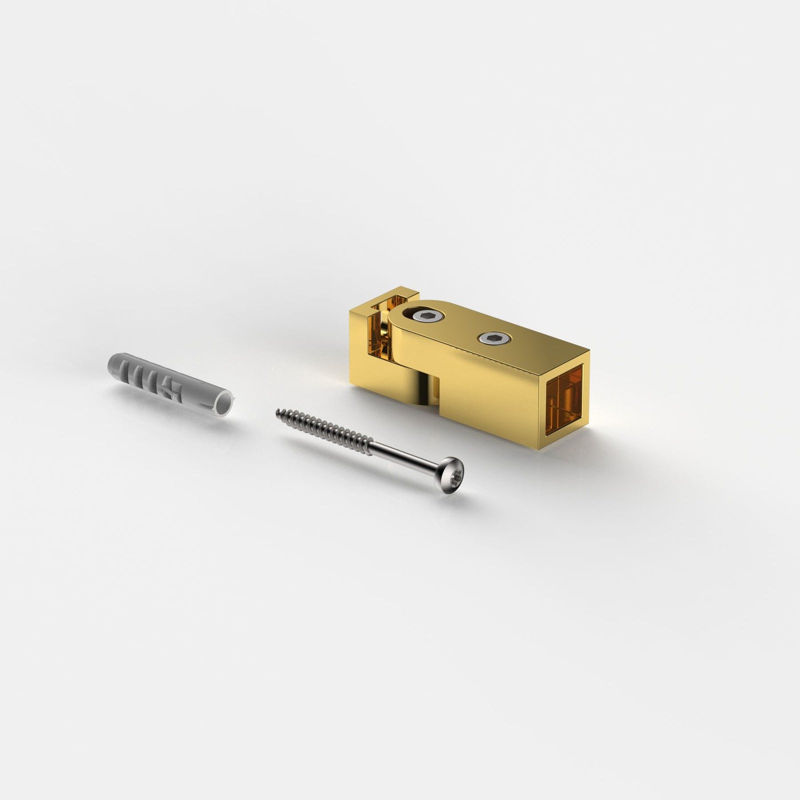 Wandhalter verstellbar für Stabistange eckig 15×15 mm, Goldoptik