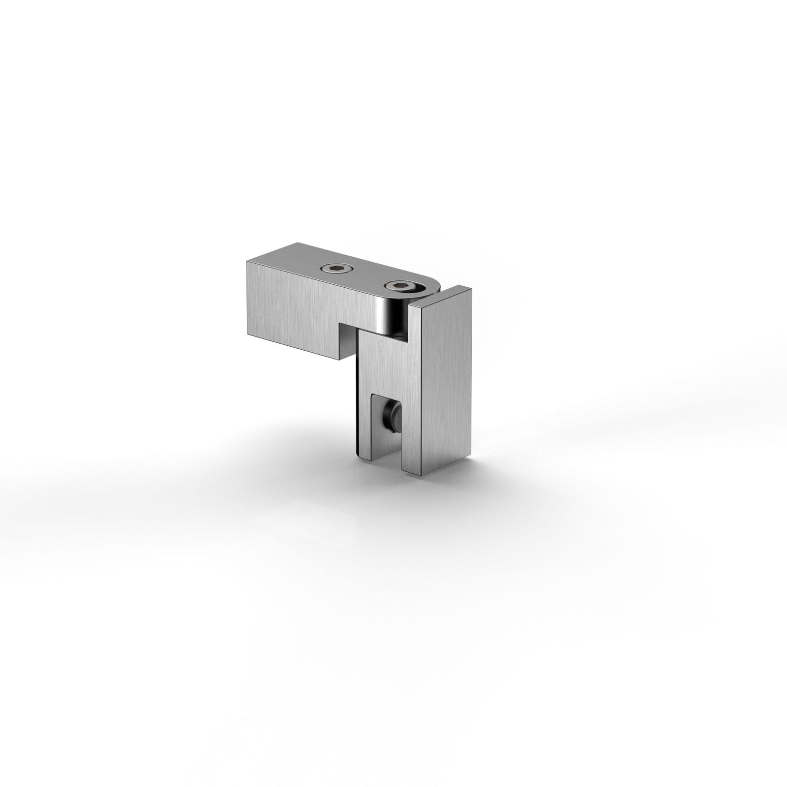 Glashalter komplett für Stabistange eckig 15×15 mm, Edelstahloptik