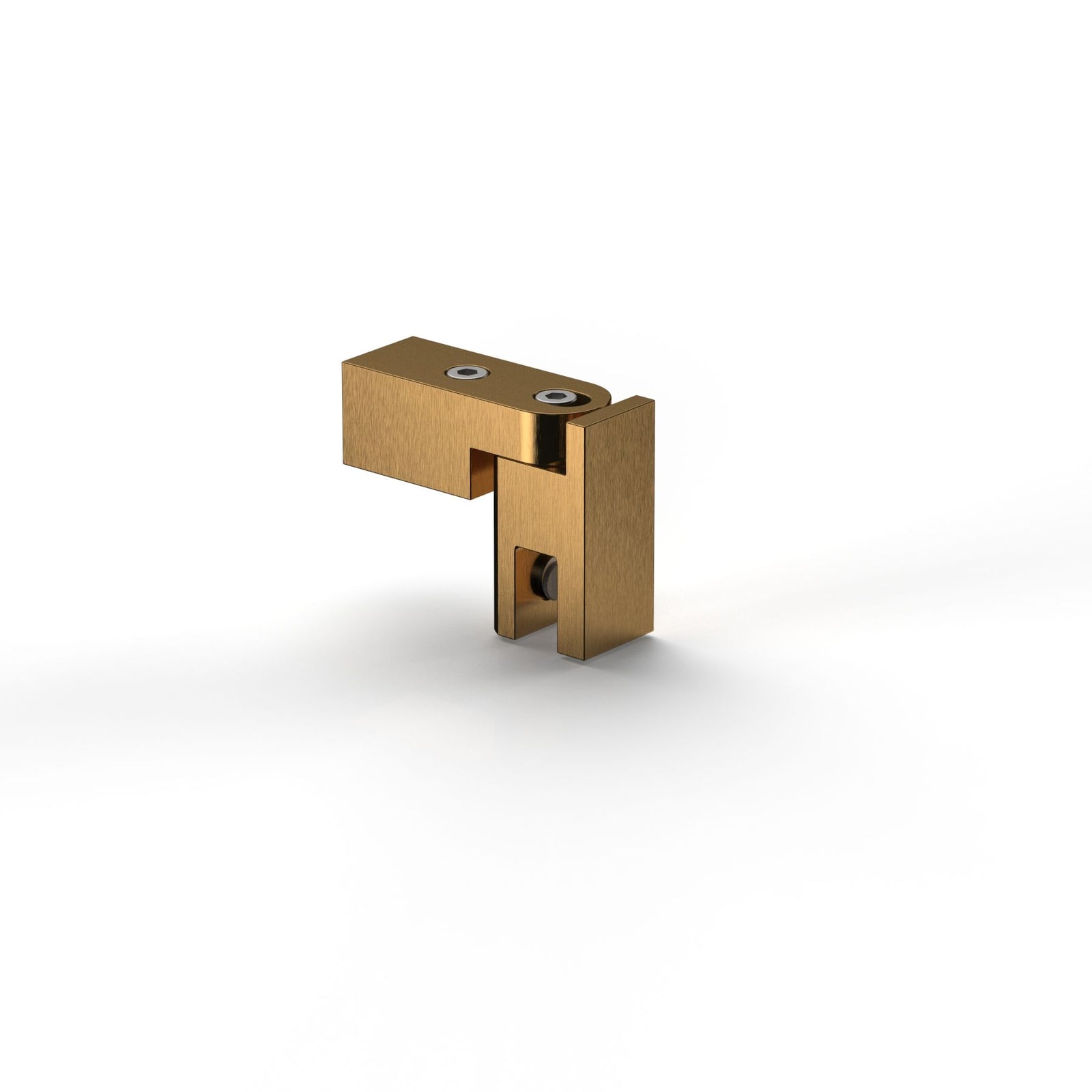 Glashalter komplett für Stabistange eckig 15×15 mm, Goldbronze gebürstet