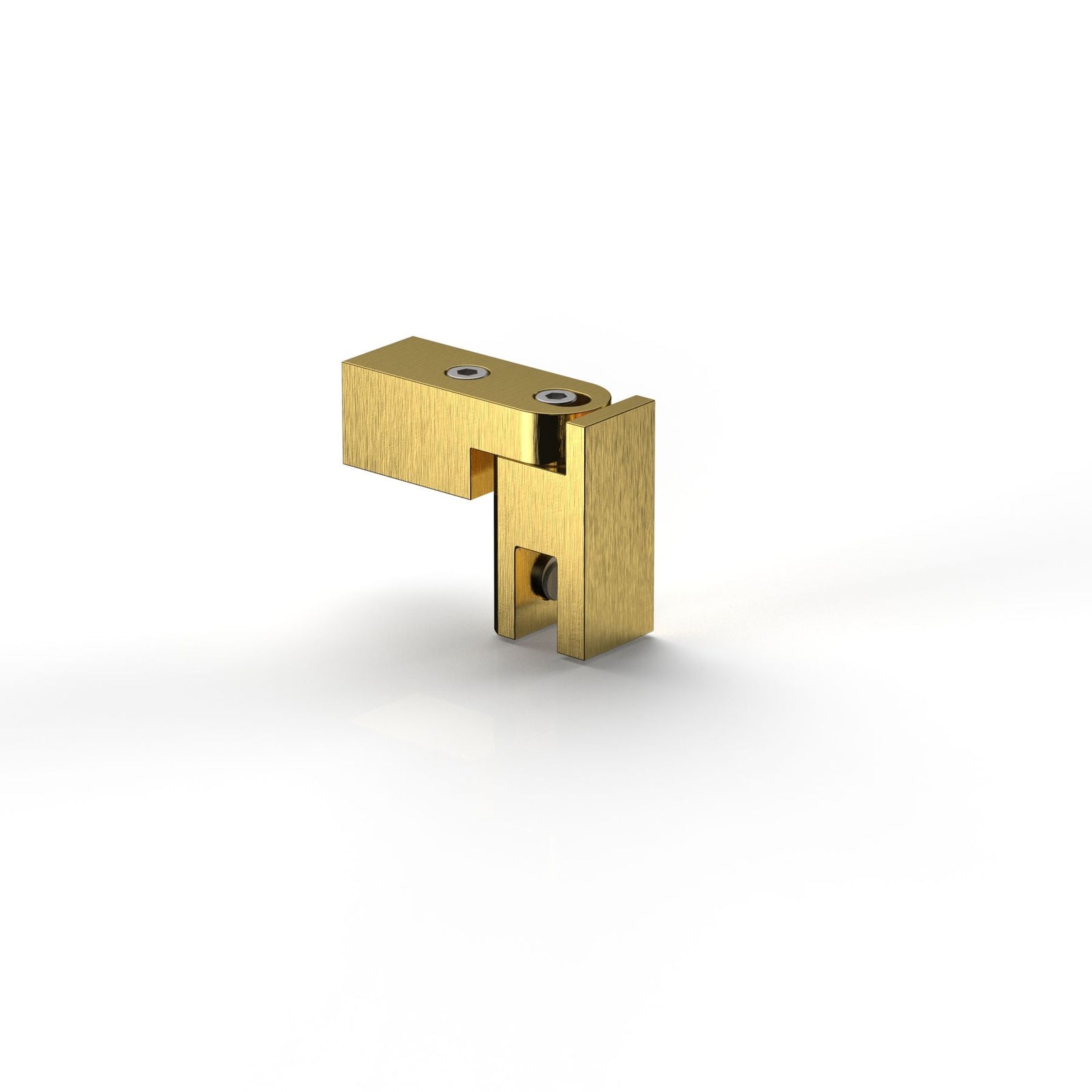 Glashalter komplett für Stabistange eckig 15×15 mm, Goldoptik gebürstet