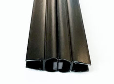 Schwarze Magnetdichtung 180° – Für 6 oder 8 mm Glas universal – 1 Paar (2-tlg.) – Art.Nr. 6092-B