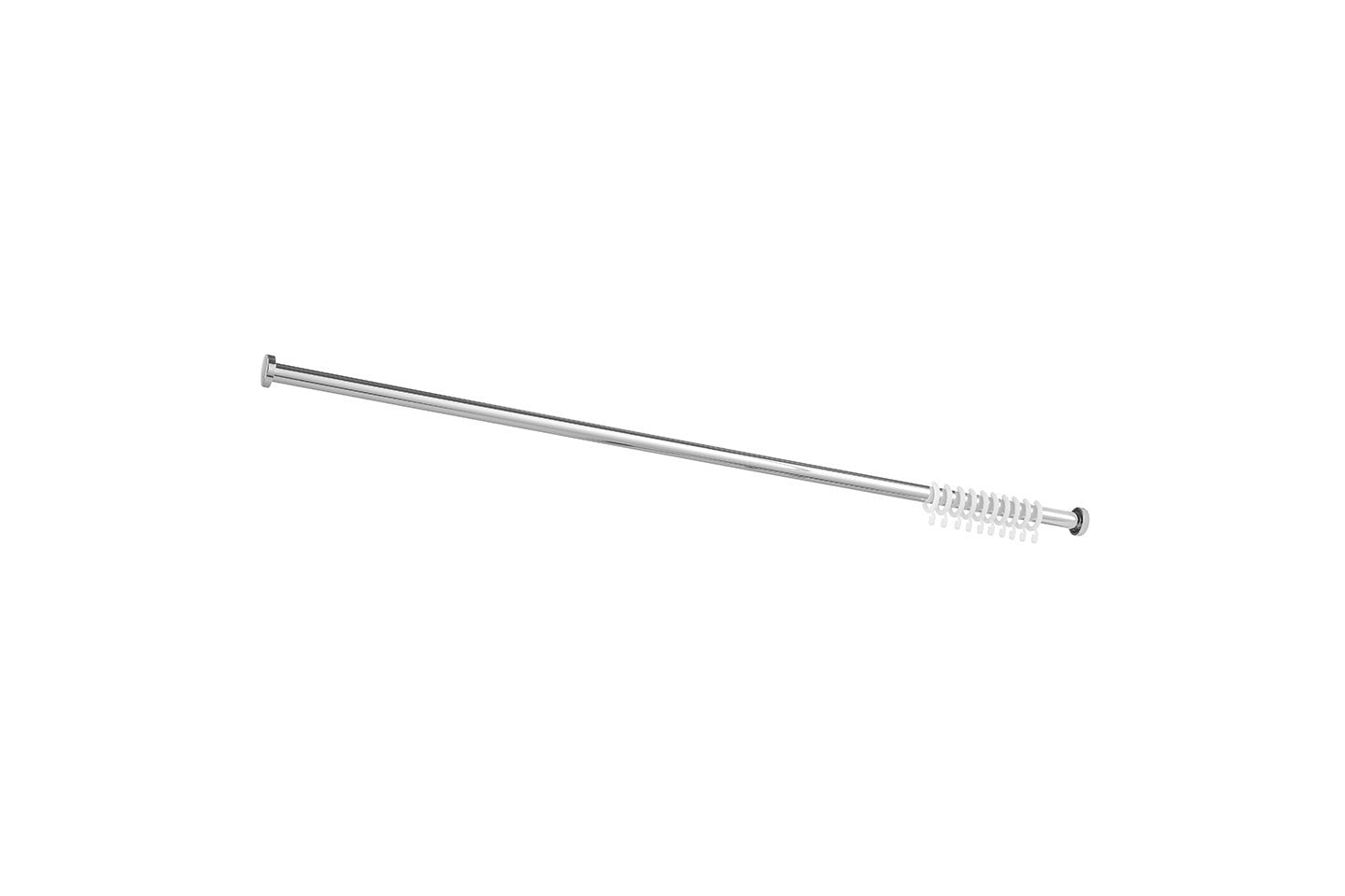 Gerade Duschvorhangstange 120 cm mit Wandbefestigung und Vorhangringen, verchromt