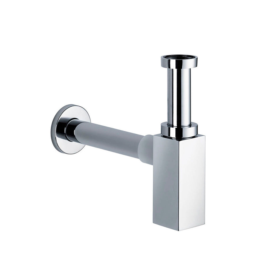 Design-Siphon eckig verchromt