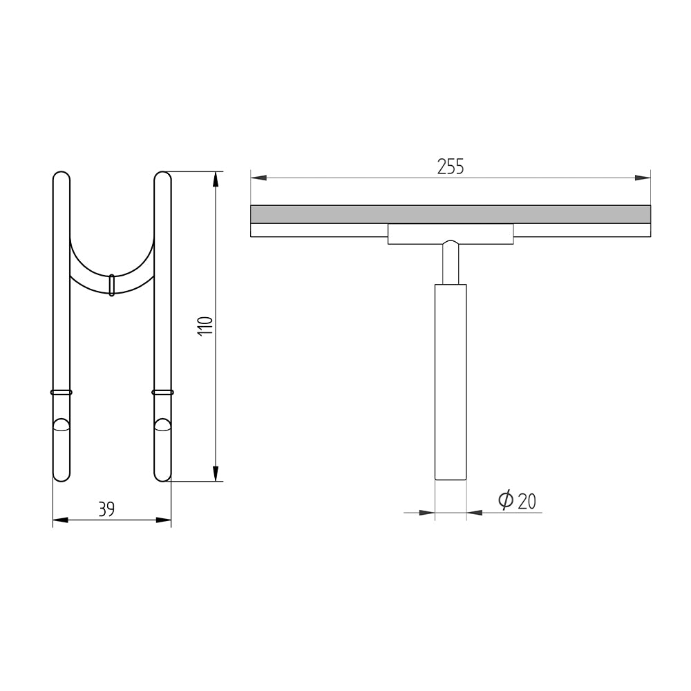 Technische Zeichnung Halter mit Komfortwischer 4591