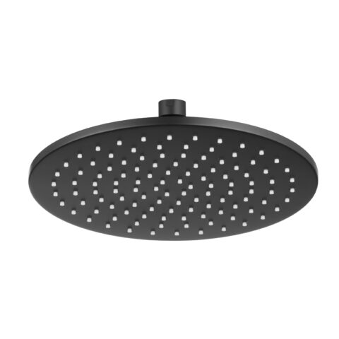 Runde Regenbrause aus Messing, schwarz matt, extraflach, Ø 250 mm