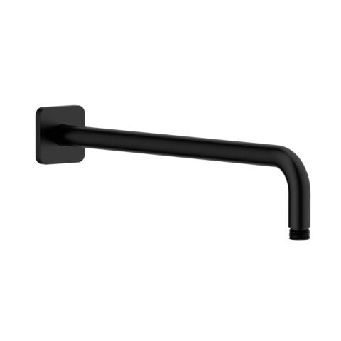 Runder Brausearm für die Wandmontage, schwarz matt, 390 mm