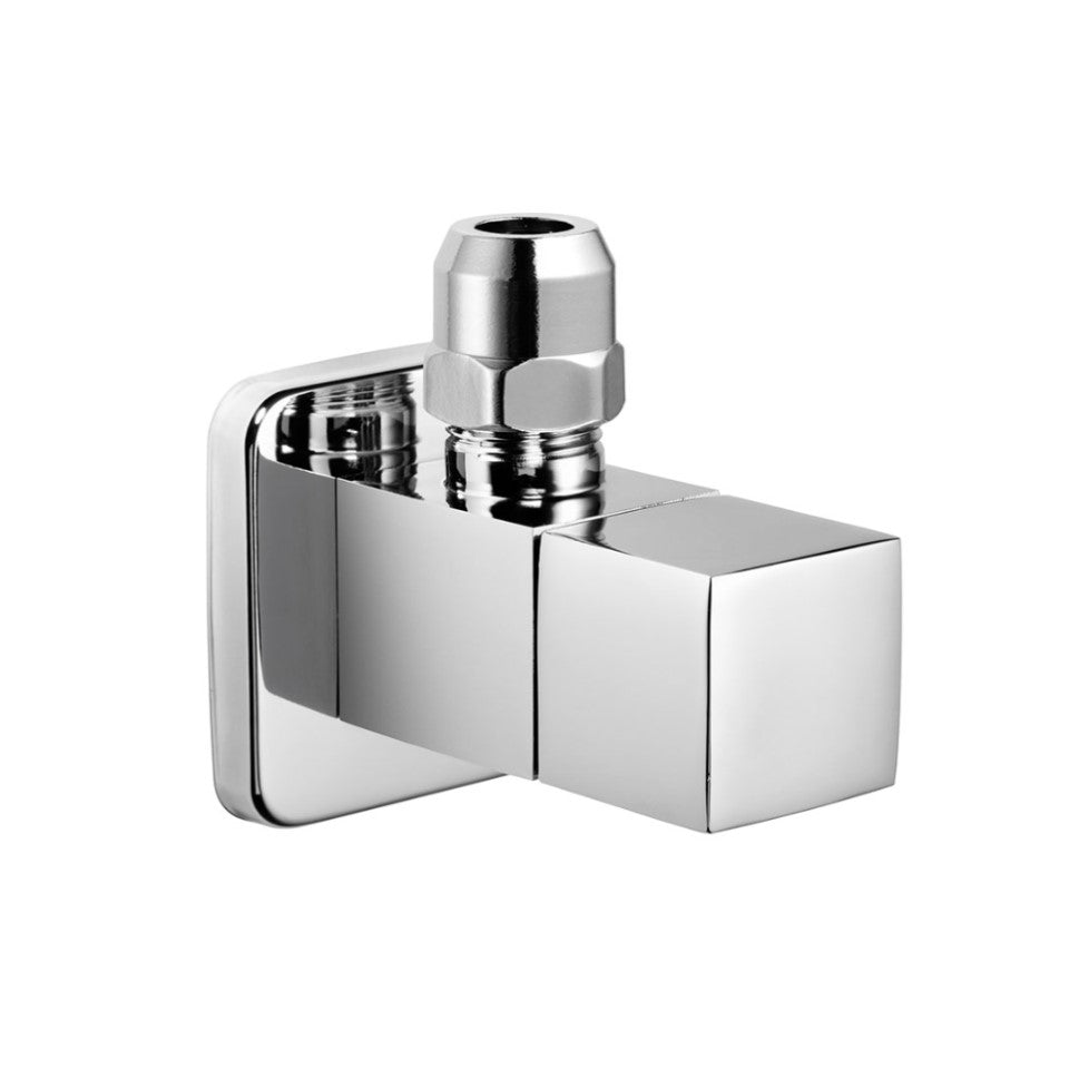 Design-Eckventil eckig verchromt