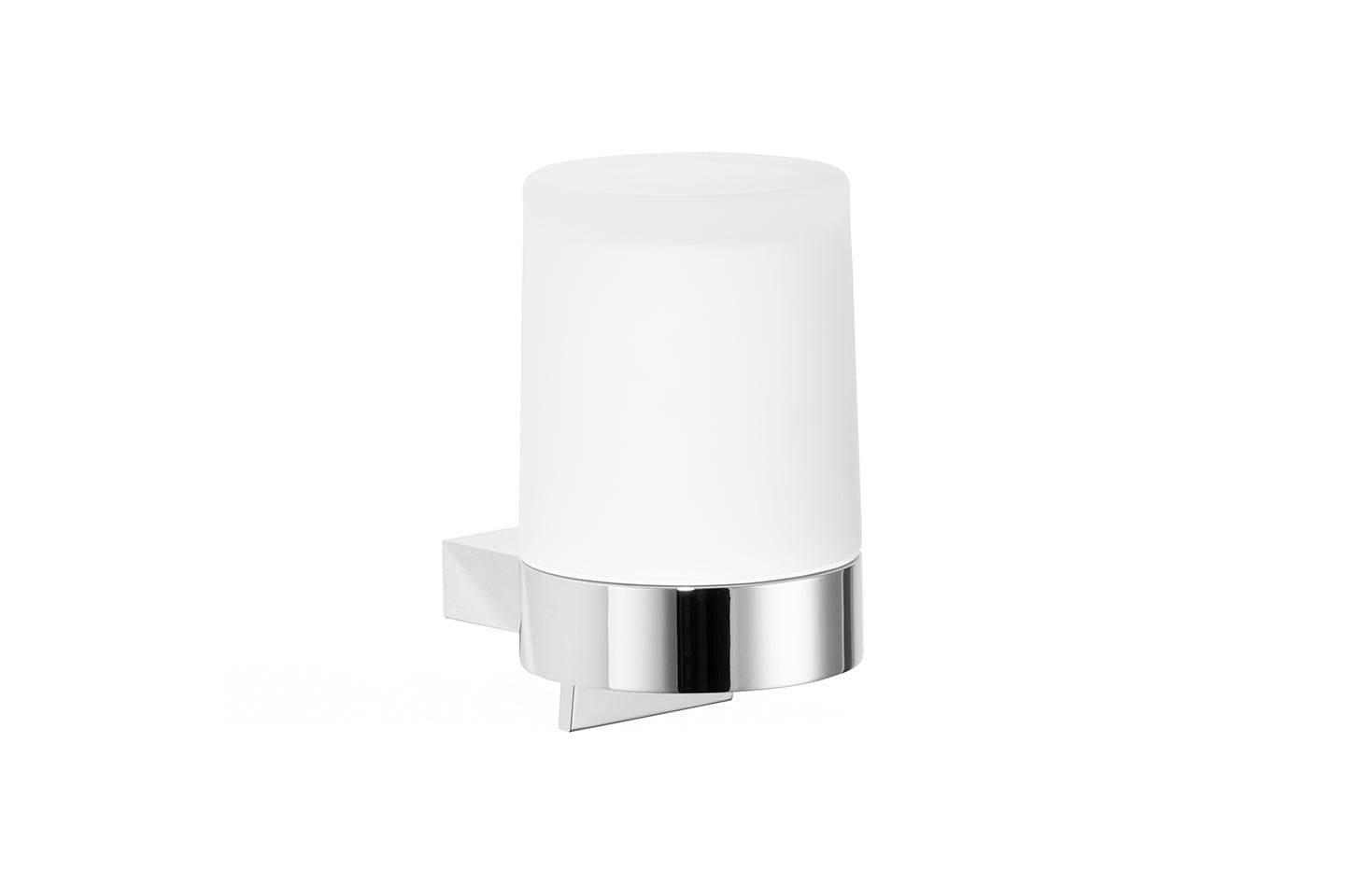 Seifenspender Wandmodell rundes Milchglas, geschlossener Halter, 150 ml