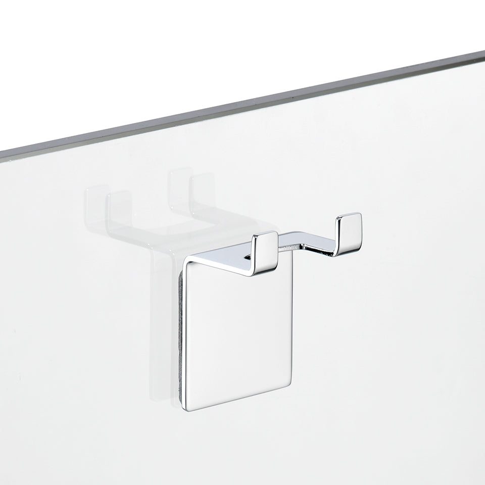 Wandhalter mit 2 Haken zum Kleben, verchromt, Art.Nr. 4595